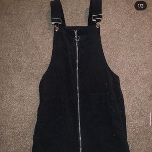Black overall dress
